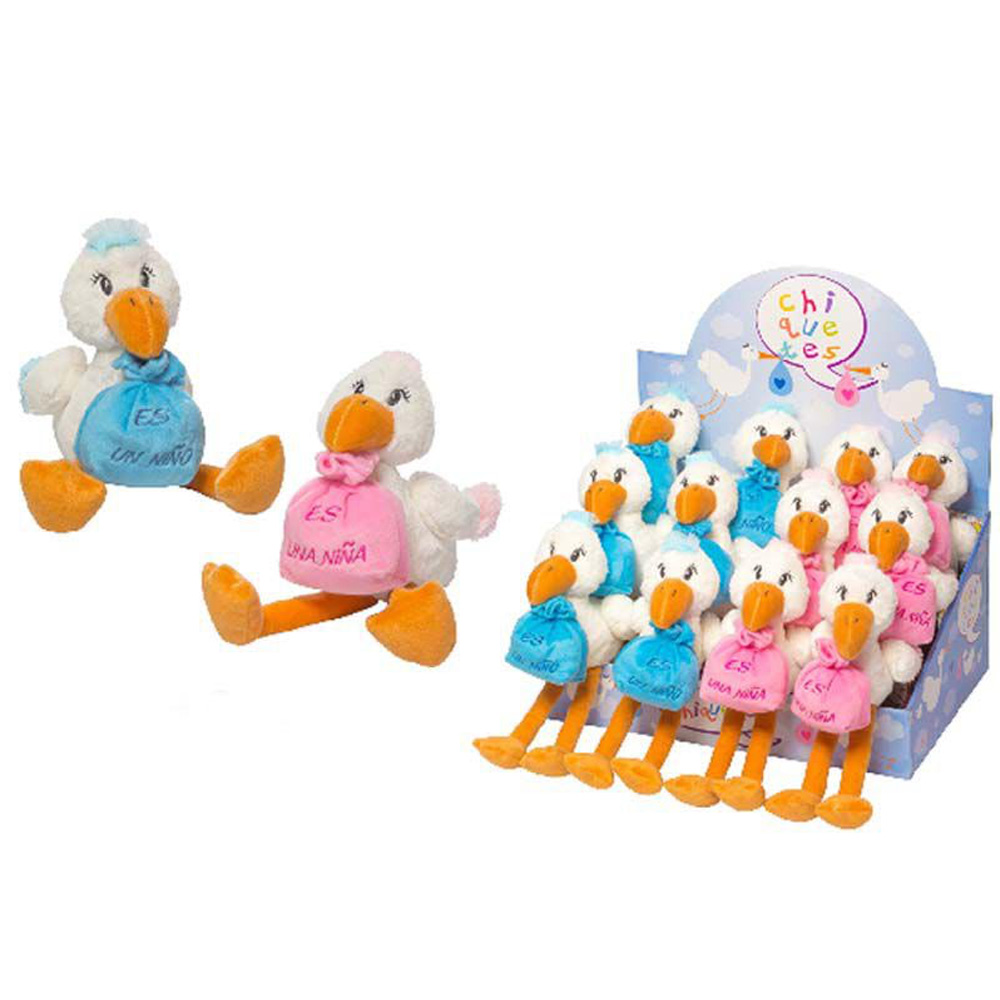 Peluche de Cigüeña anuncio niño niña